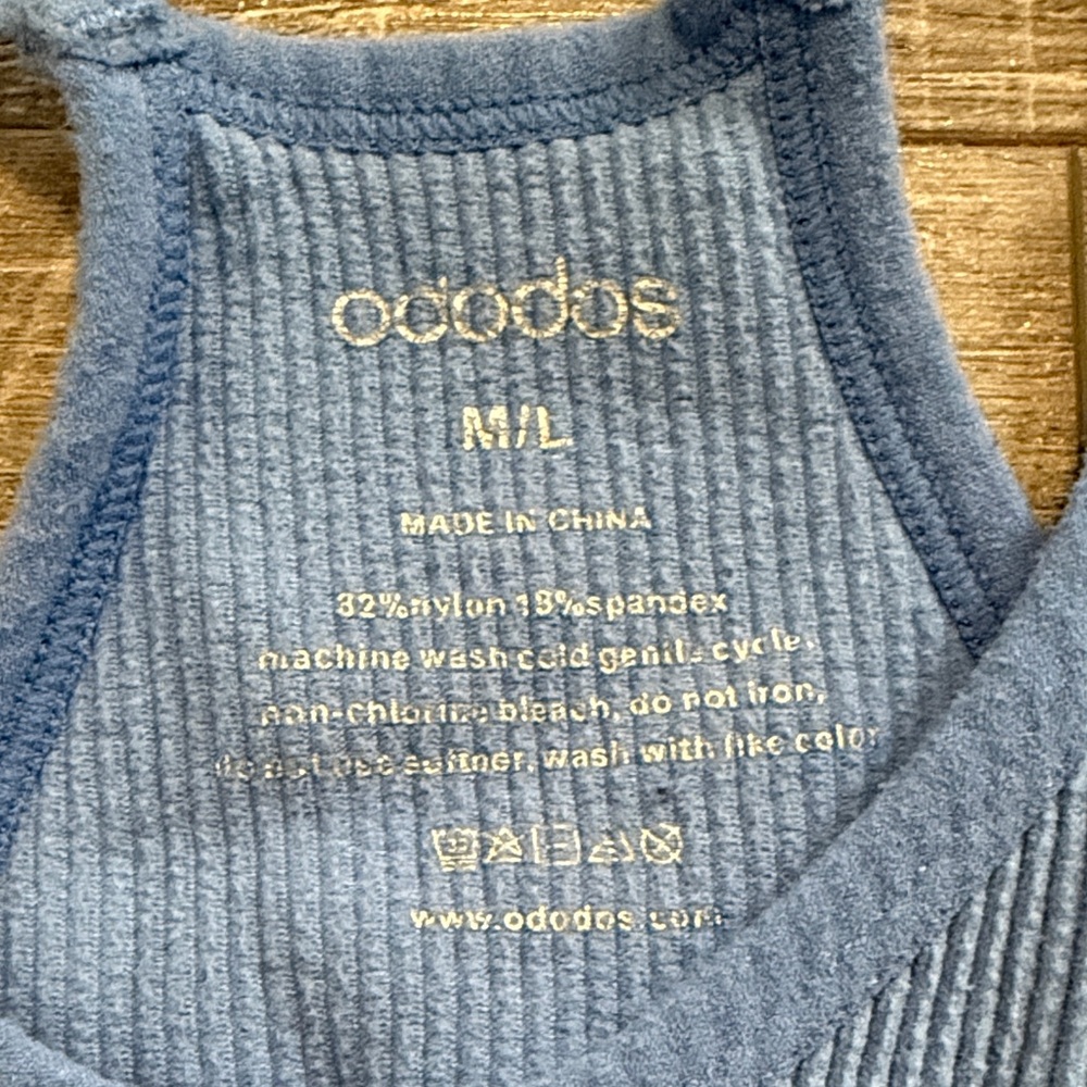 Stylish Blue Ribbed Camisole - Picture 3 of 3